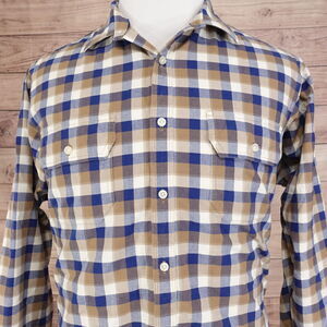 DANIEL CREMIEUX CLASSICS LONG SLEEVE CHECK BUTTON DOWN SHIRT MENS SIZE L LARGE
